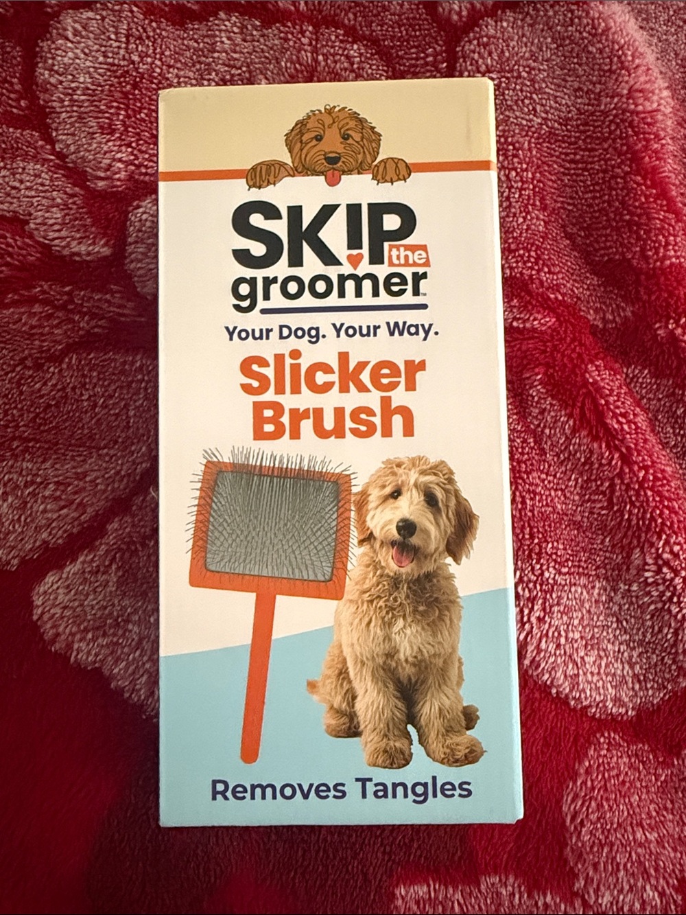 New skip the groomer Orange Slicker Brush for Dogs
